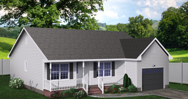 Plan #410-01 - 3 Bedroom,  2 Bath, 1198/Sqft Ranch