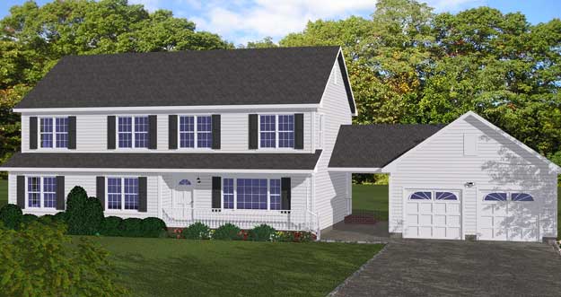 Plan #411-02 - 4 Bedroom,  2 Bath, 2446/Sqft Farm House