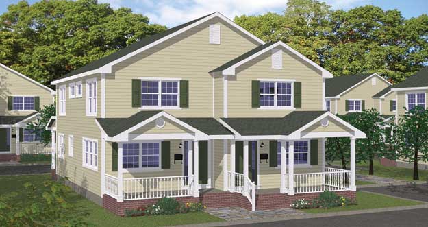 Plan # 905 - 2 Unit, 2448/Sqft Duplex