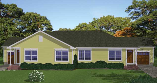 Plan # 907 - 2 Unit, 2332/Sqft Duplex