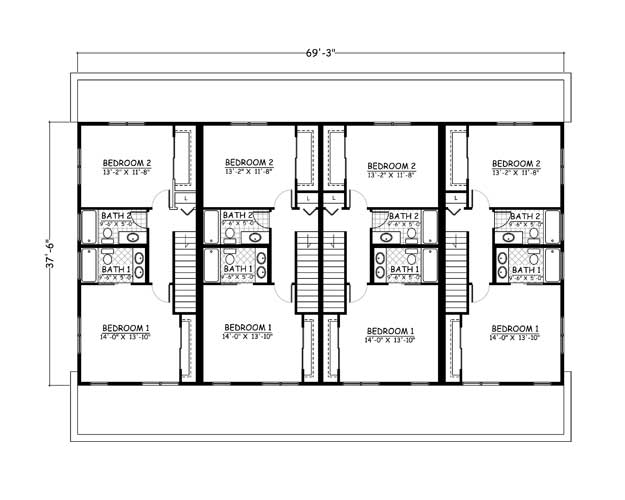 Free home plans new line home design plan 971 4 unit 5192 sqft
